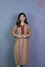 Rooh - Mangalgiri Pintuck  Mud Brown Kurti