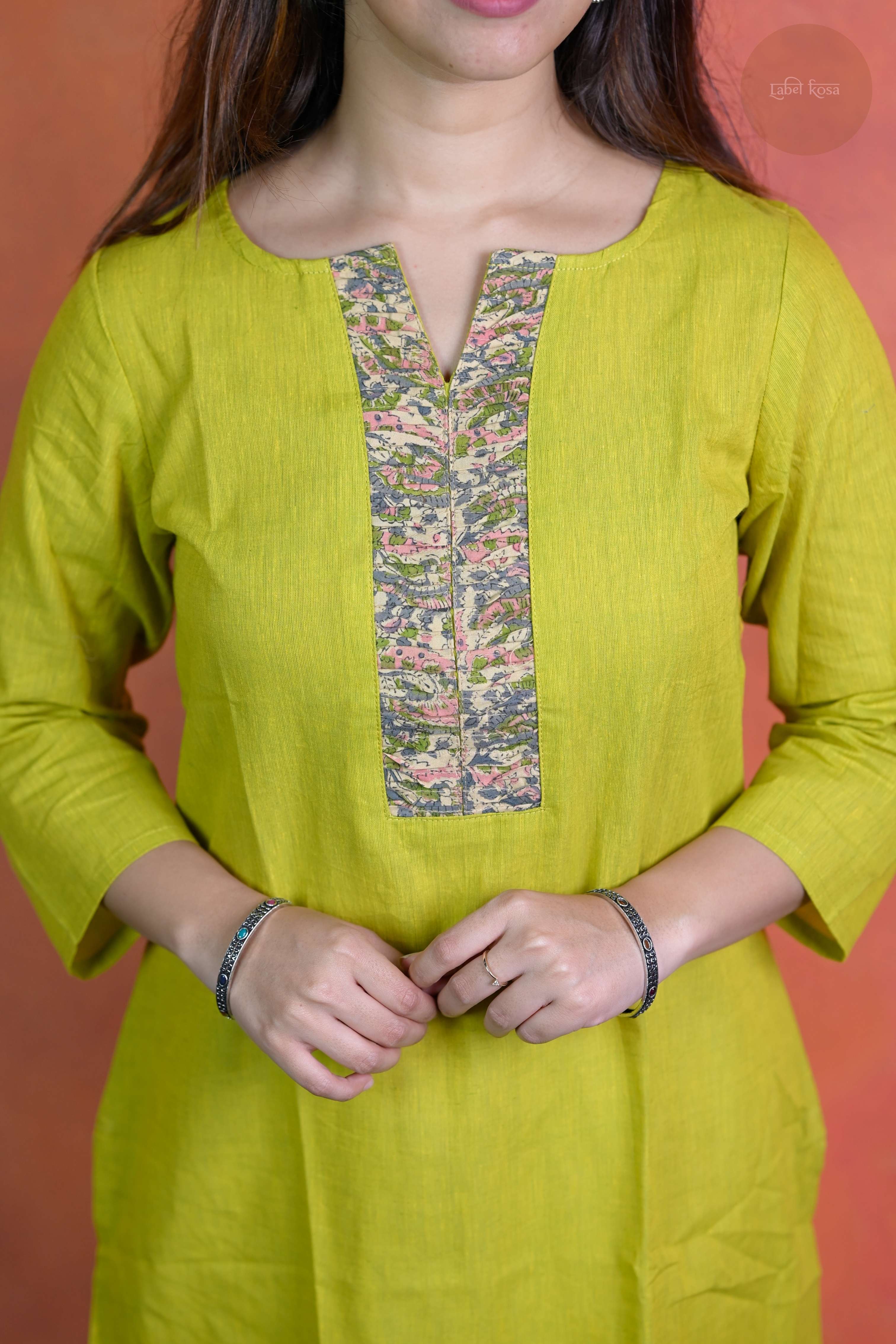 Rooh - Mangalgiri Pintuck Pista Green Kurti