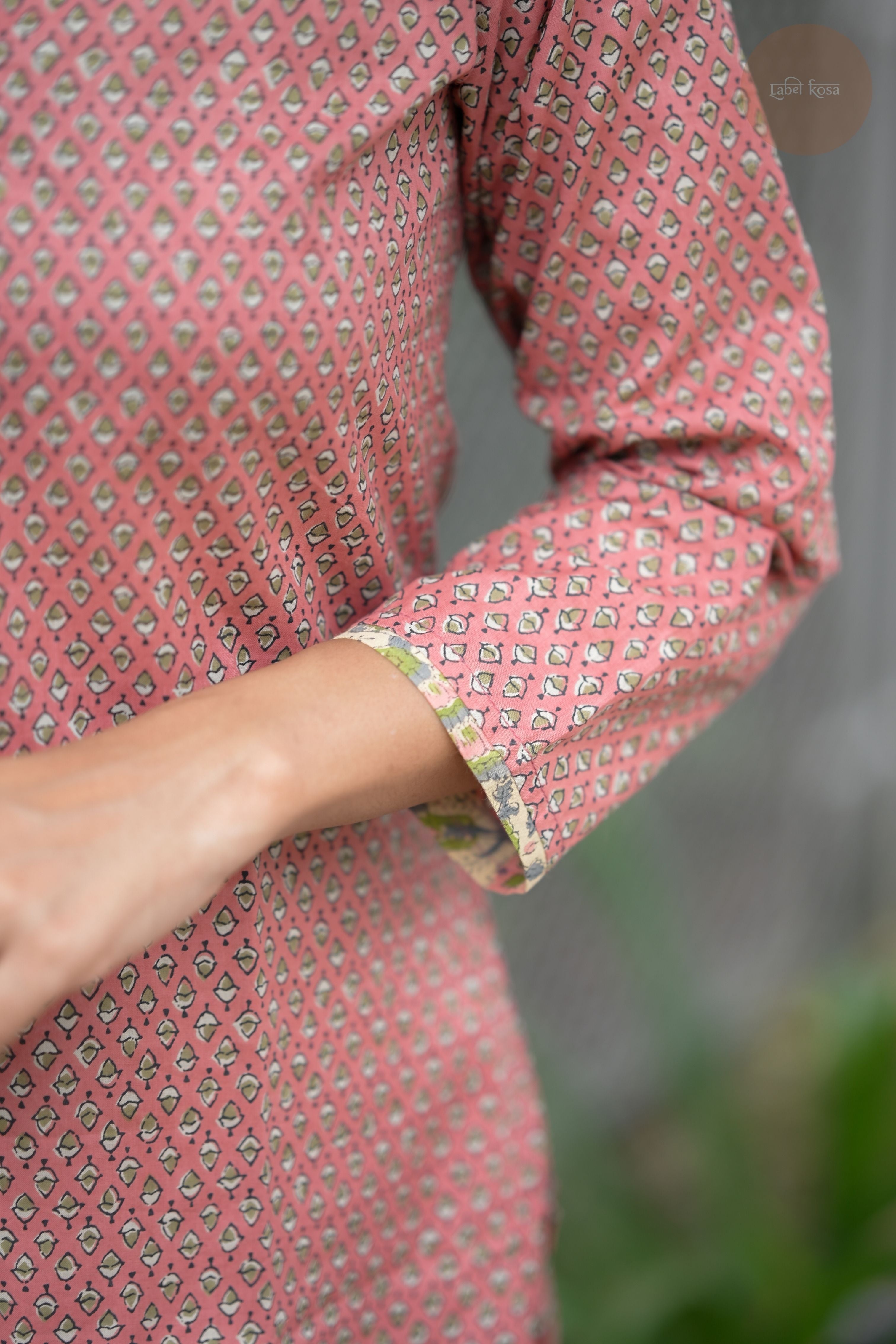 Taal - Screen Print Cotton Peach Kurti