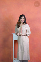 Rooh - Mangalgiri Pintuck Nude Shade Kurti