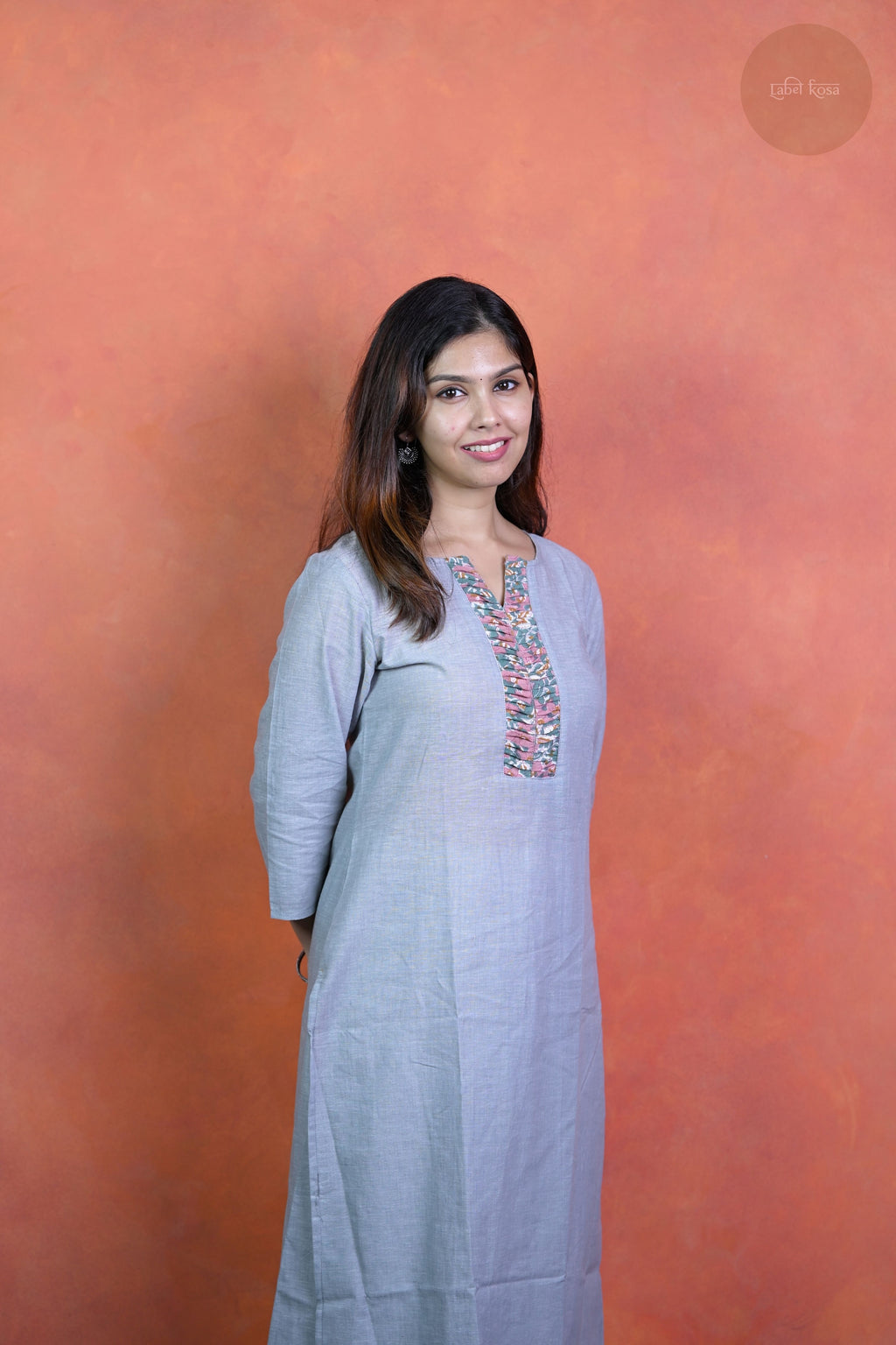 Rooh - Mangalgiri Pintuck Light Grey Kurti