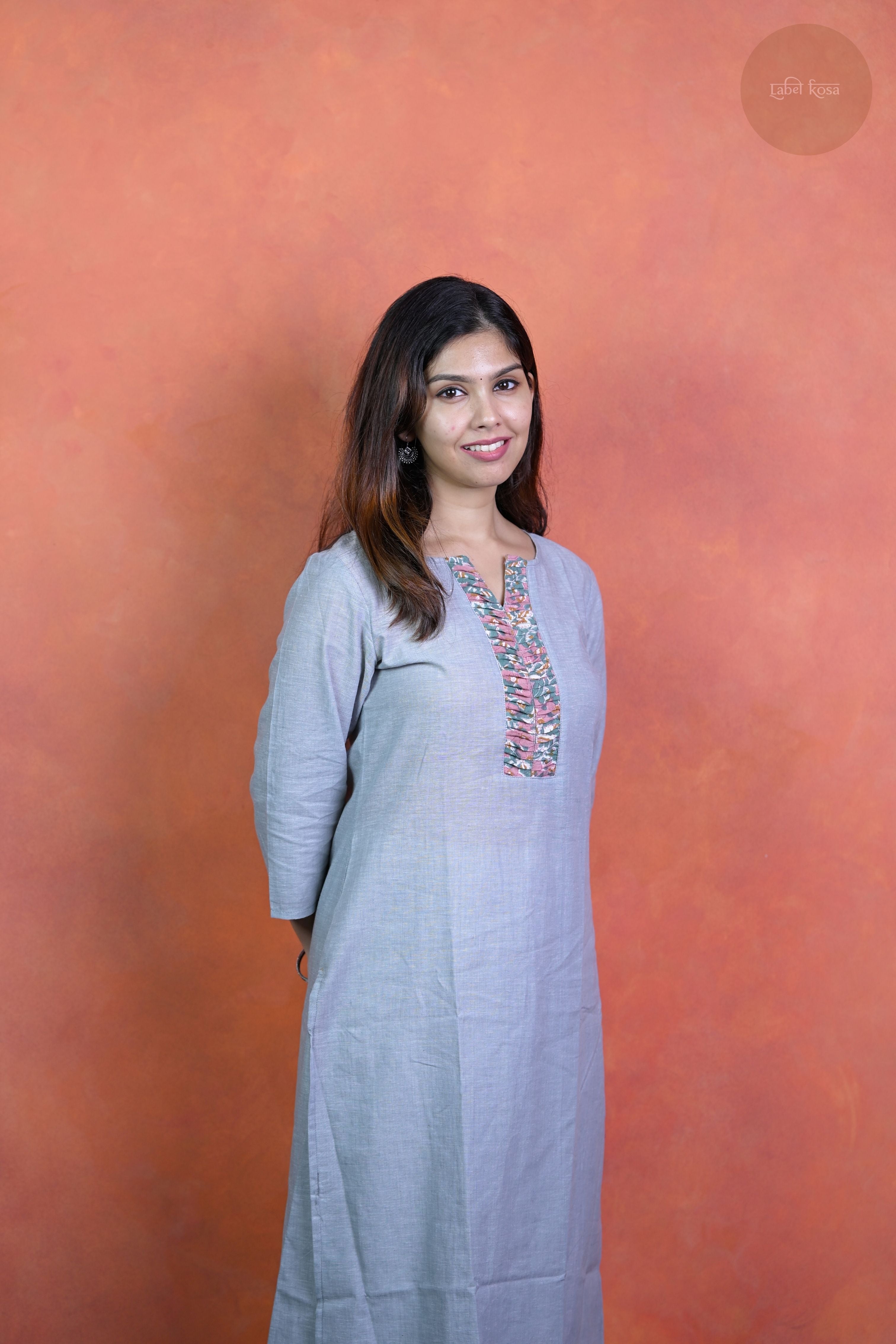 Rooh - Mangalgiri Pintuck Light Grey Kurti