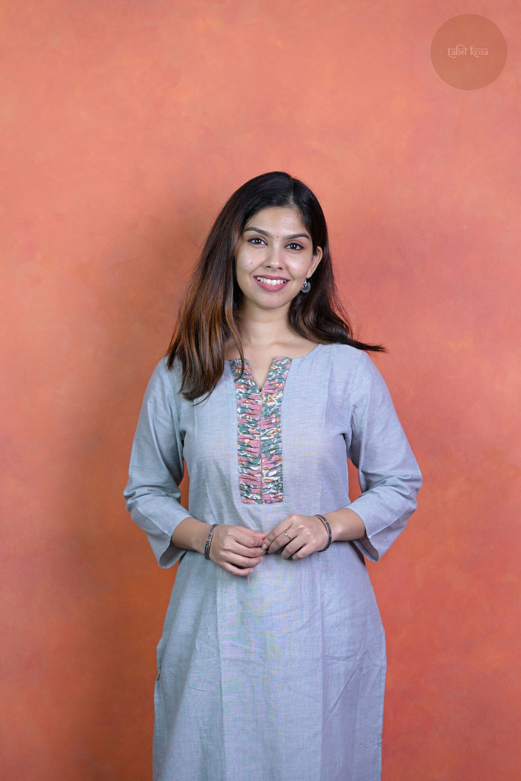 Rooh - Mangalgiri Pintuck Light Grey Kurti
